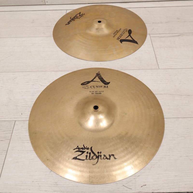 Used Zildjian A CUSTOM 14 HI HAT PAIR Cymbals 14