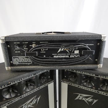 Used Peavey PA-200 MIXER AMP W/SPEAKERS Power Amps Power Amps