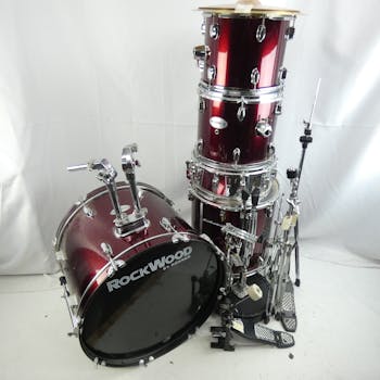 Used Rockwood 5PC KIT W/ ALL Drum Kits Red