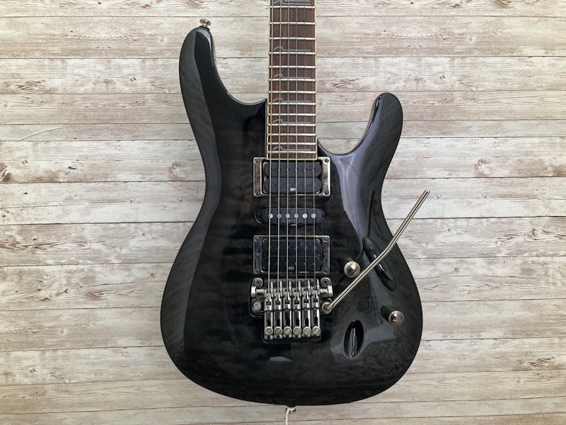 Used Ibanez S570DXQM Electric Guitars Black Electric Guitars