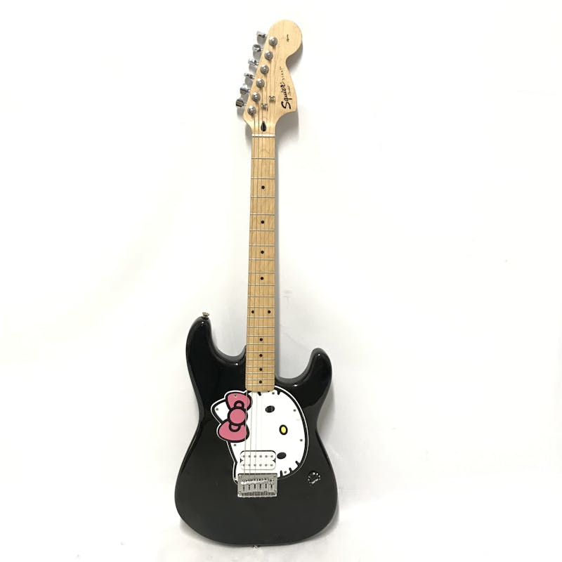 Used Squier HELLO KITTY STRATOCASTER Electric Guitars Black